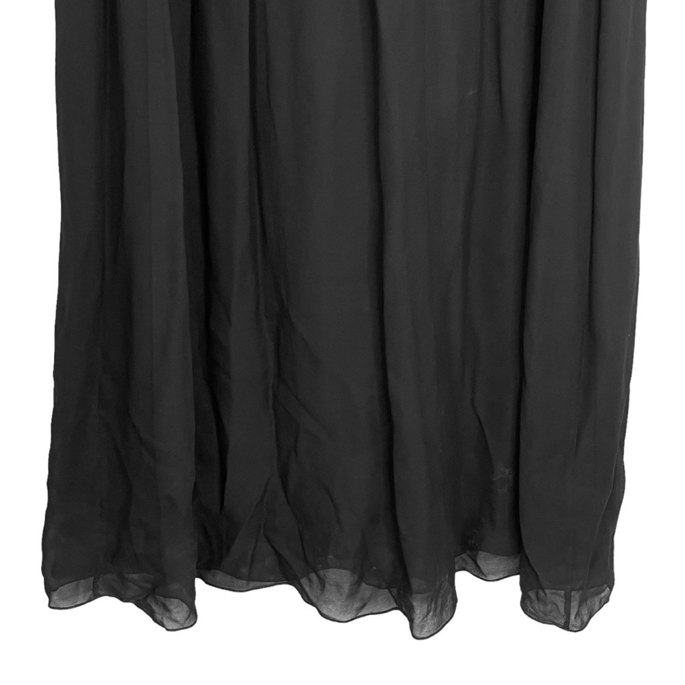 BCBGMaxazria Tae Strapless Silk Maxi Dress 2 Black Peacock Print Sweetheart Gown - Picture 6 of 10